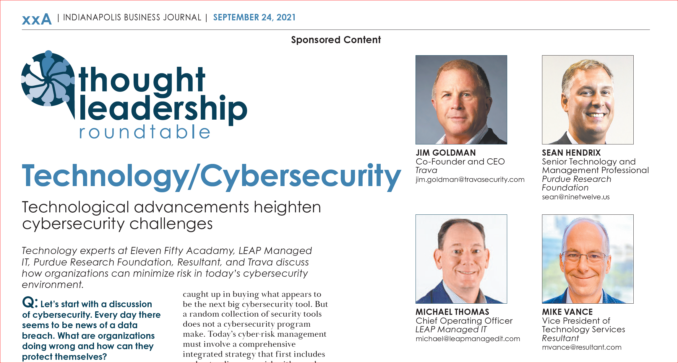 IBJ & LEAP Technology and Cybersecurity Roundtable Series