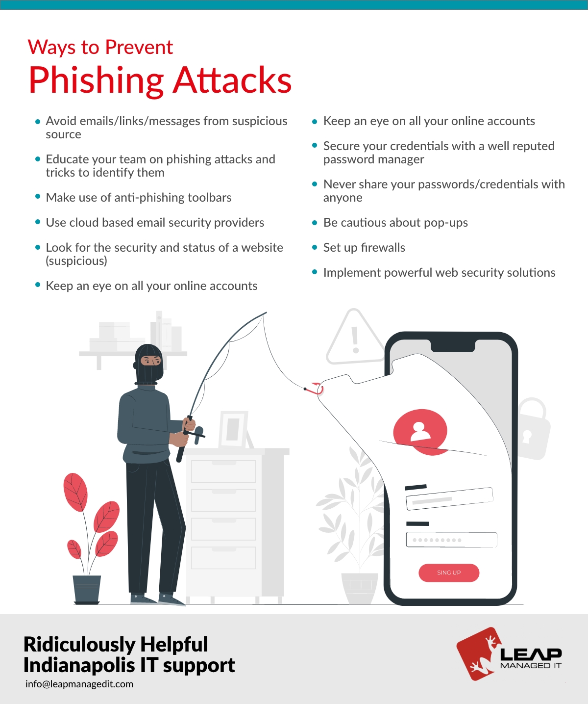 Ways to Prevent Phishing Attacks - Leap managed IT